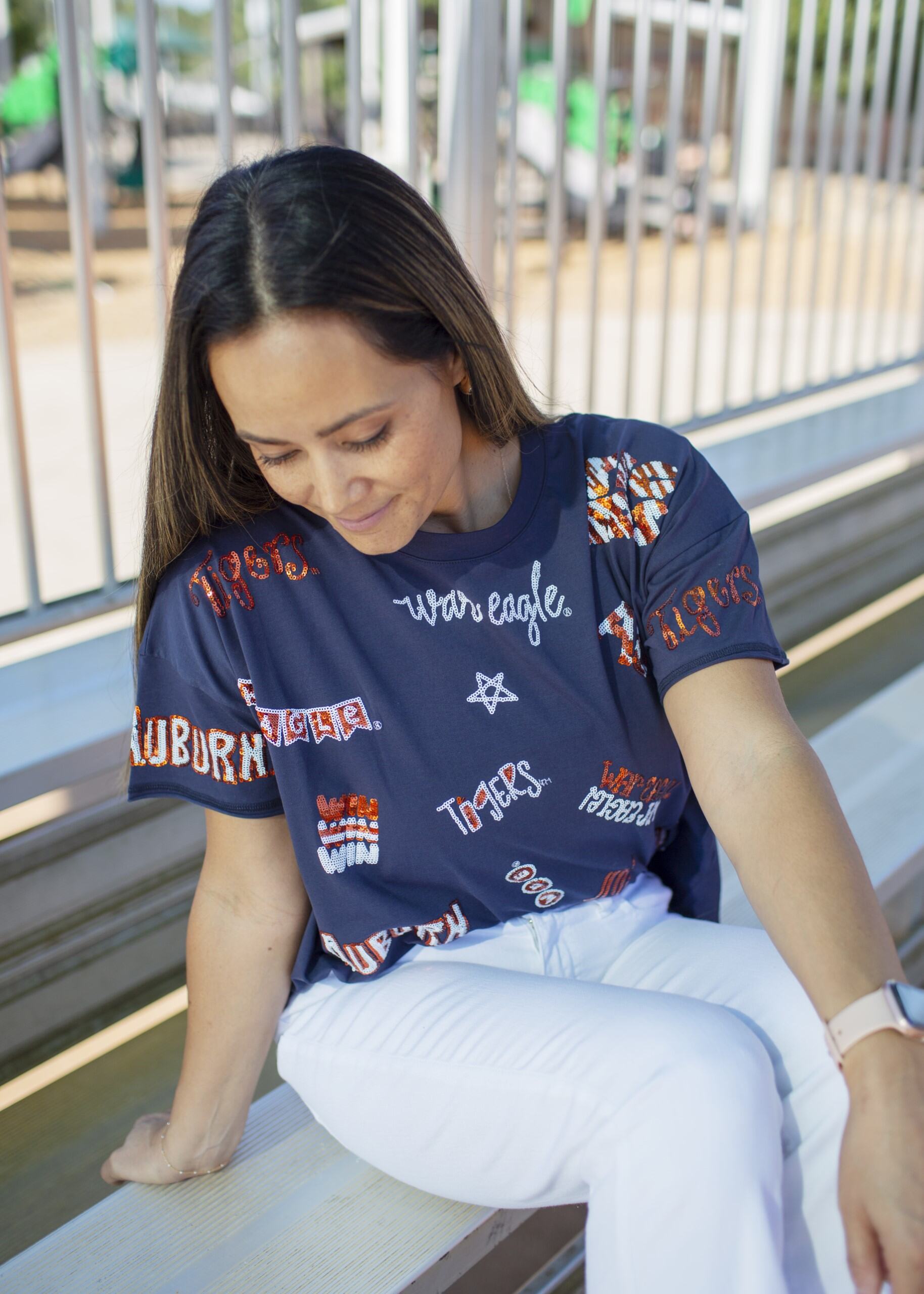 Auburn Sequin Spirit Tee