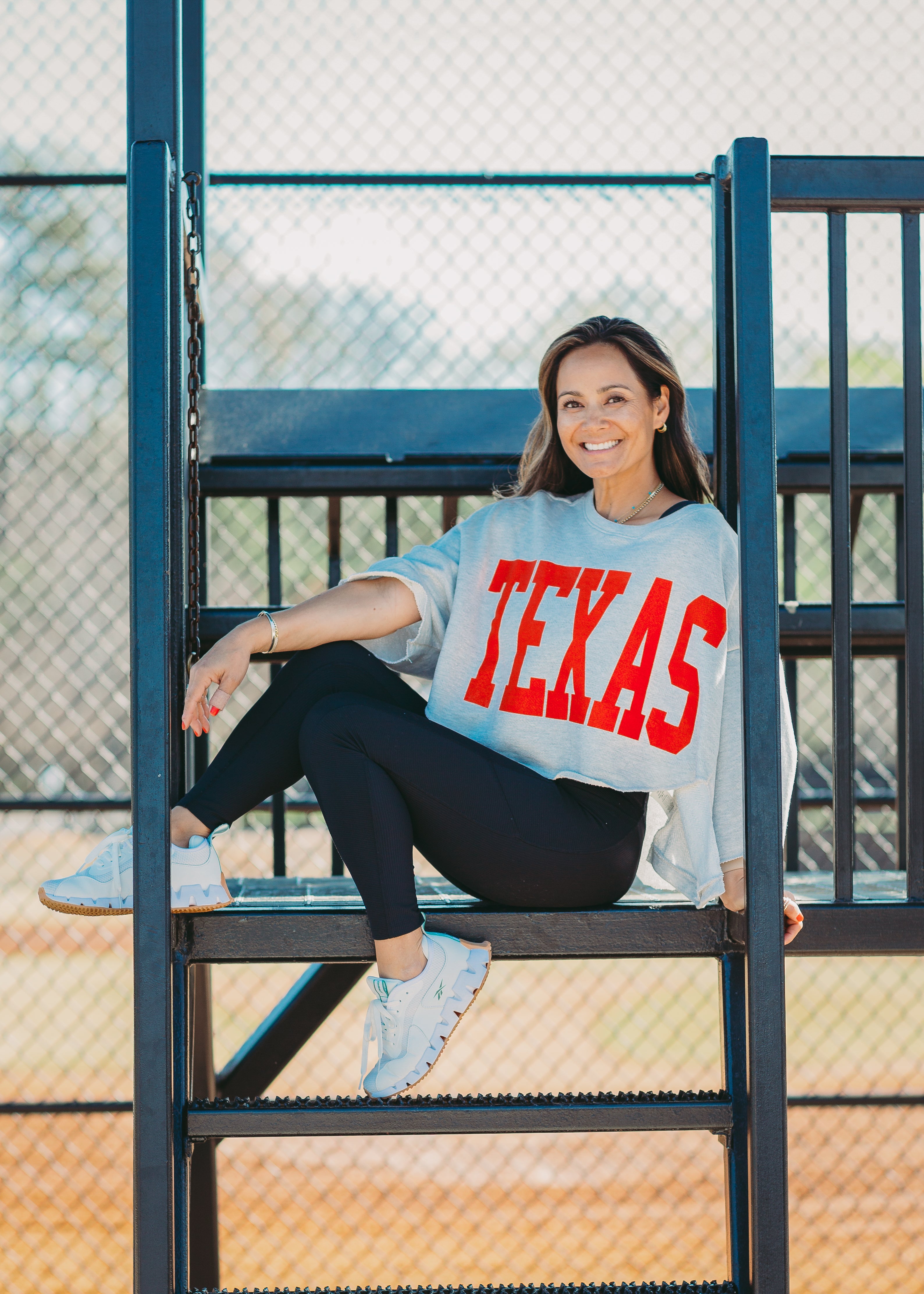 Texas Graphic Oversized Cropped Sweatshirt