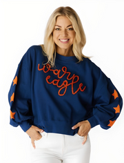 Auburn Glitter Script Balloon Pullover