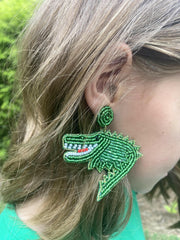 Beaded Alligator Earrings