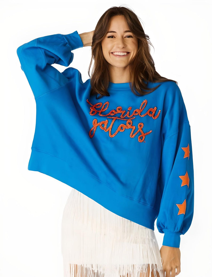 Florida Glitter Script Balloon Pullover