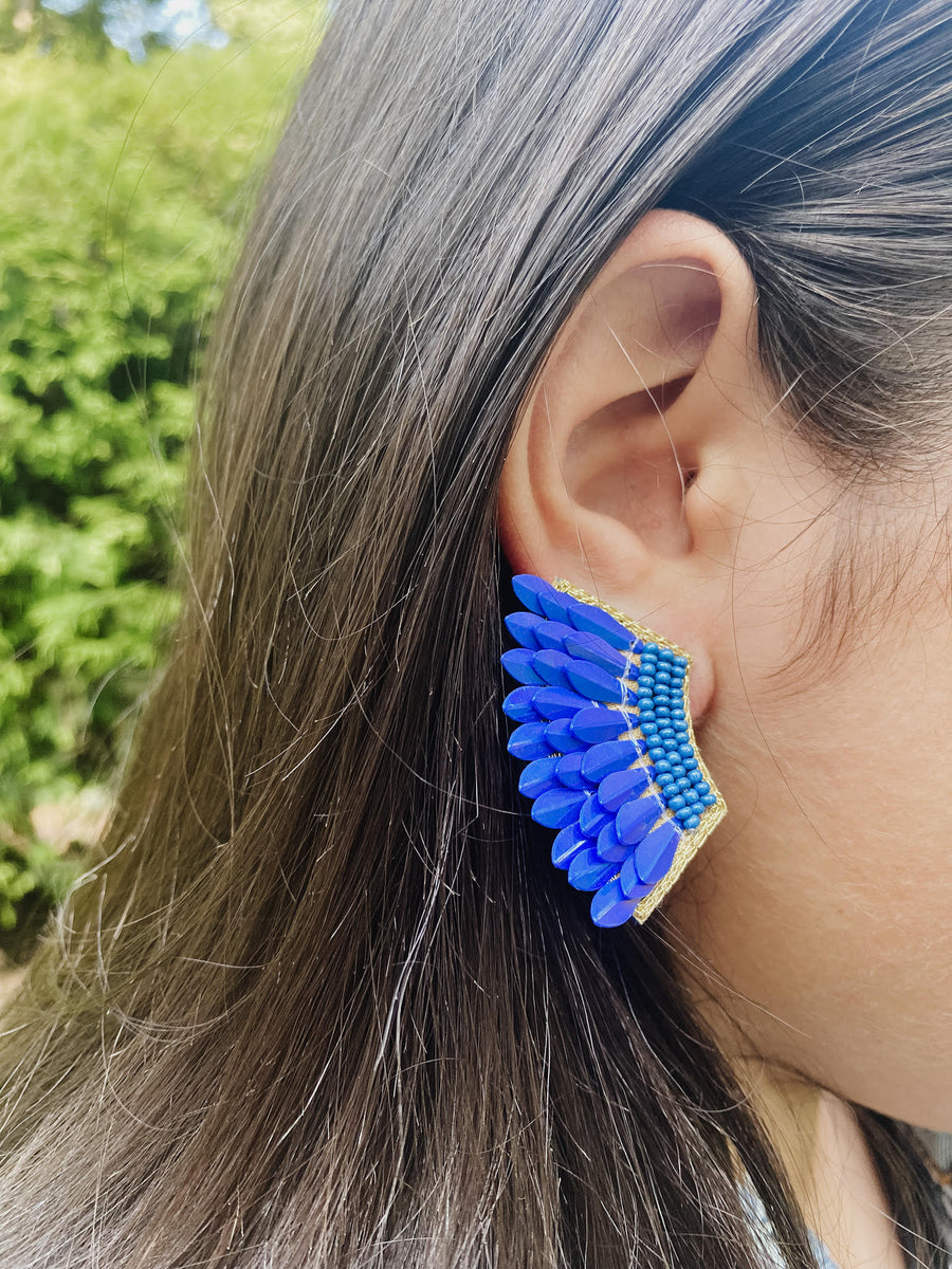 Seed Bead & Wing Earrings