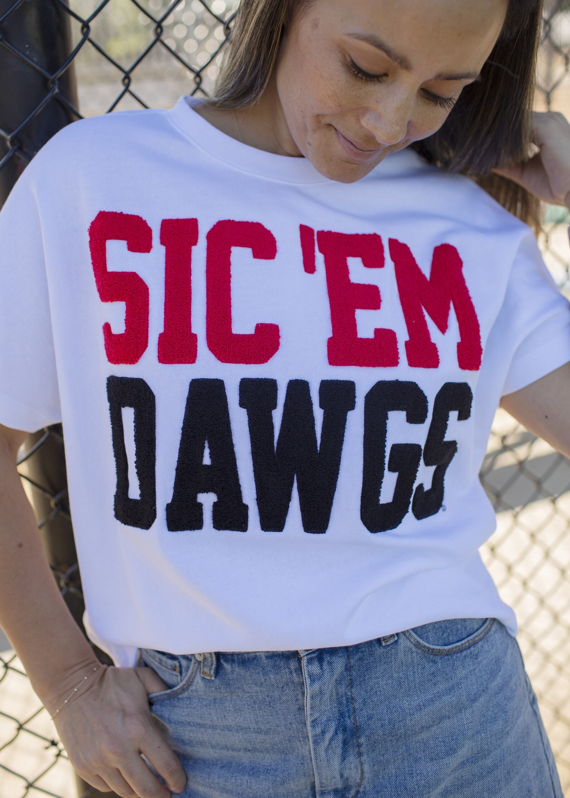 Sic 'Em Dawgs Chenille Team Top